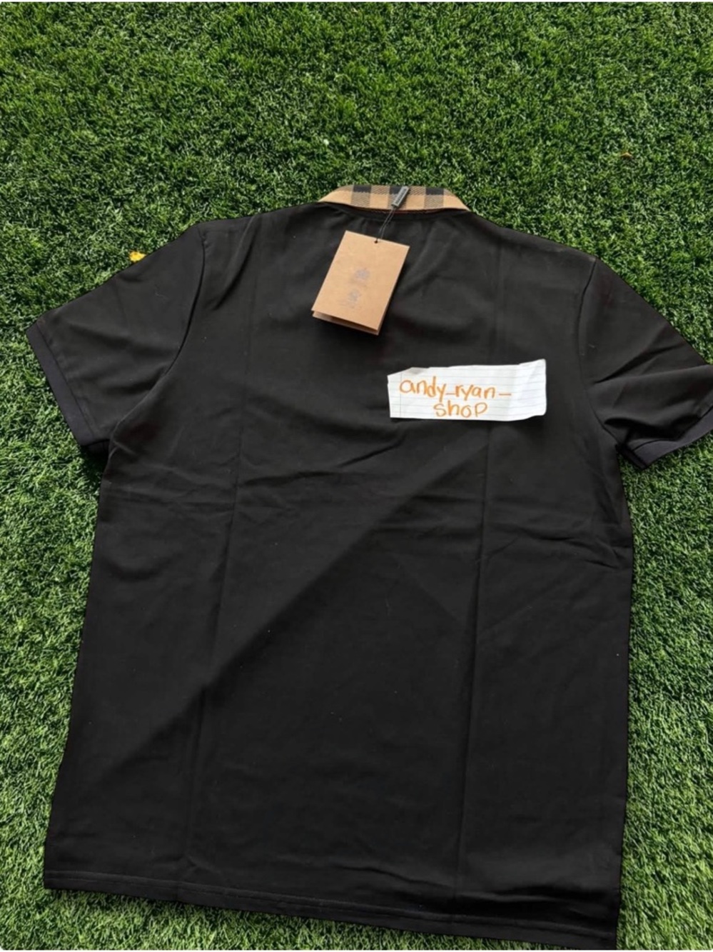 Burberry Black Polo with Signature Check Trim
